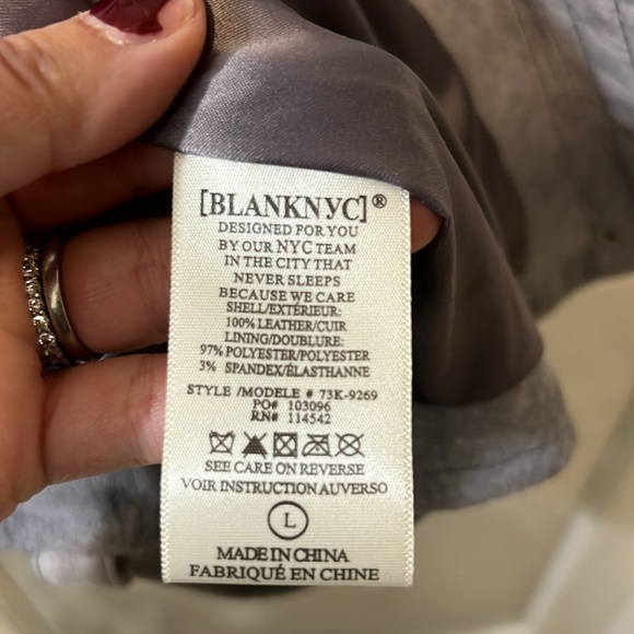 BLANK NYC  Suede Moto Jacket in Grey Size L - Picture 7 of 7